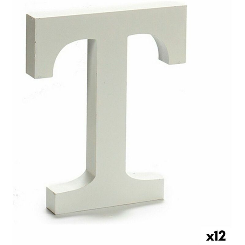 foto del prodotto lettera pincello t bianco 1,8 x 21 x 17 cm 12 unit 