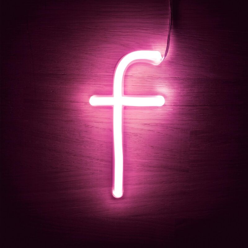 foto del prodotto lettere led neon rosa f rosa