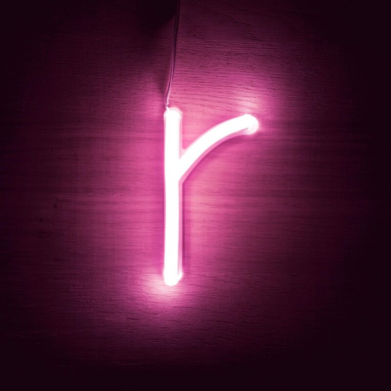 foto del prodotto lettere led neon rosa r rosa