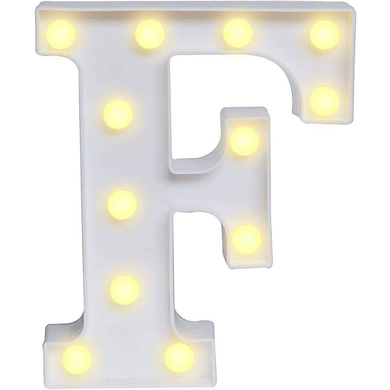 foto del prodotto lettere luminose a led alfabeto f luminoso per decorazione casa compleanni nozze festa bar eventi luce calda