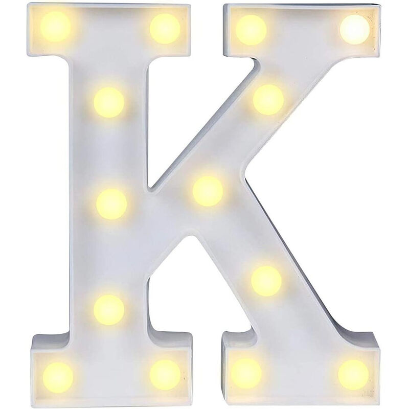 foto del prodotto lettere luminose a led alfabeto k luminoso per decorazione casa compleanni nozze festa bar eventi luce calda