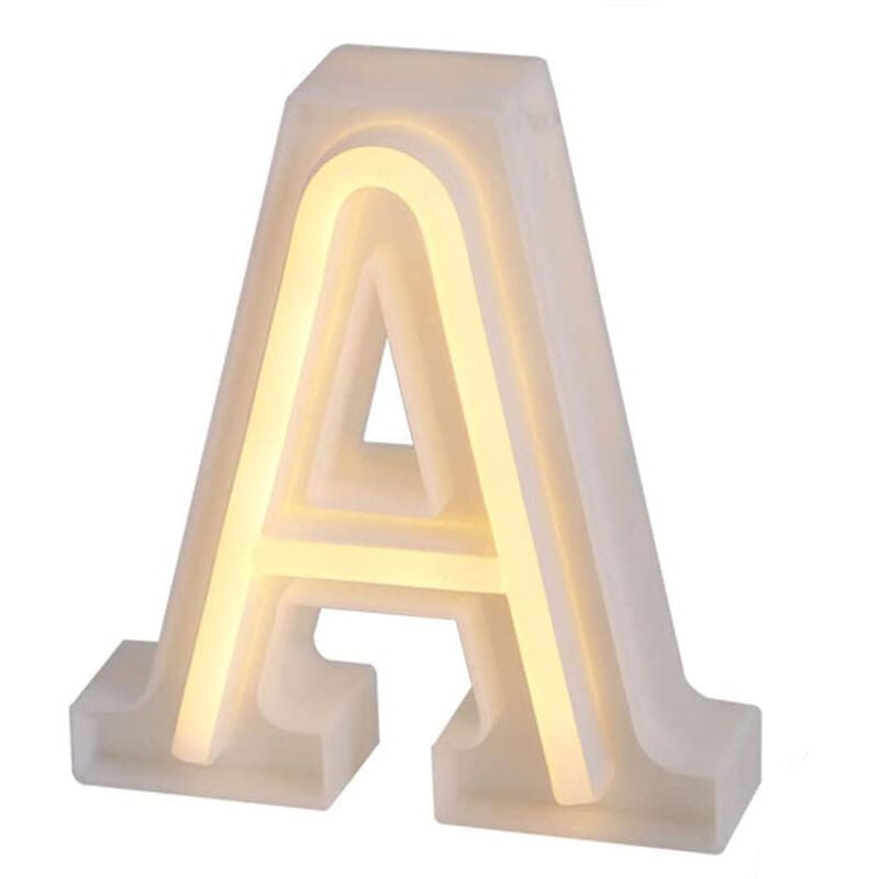 foto del prodotto lettere luminose neon a led luci alfabeto a luminoso per decorazione casa compleanni nozze festa bar eventi luce calda
