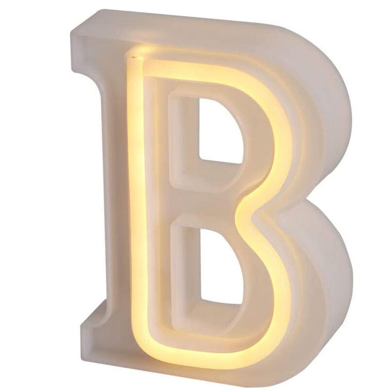 foto del prodotto lettere luminose neon a led luci alfabeto b luminoso per decorazione casa compleanni nozze festa bar eventi luce calda