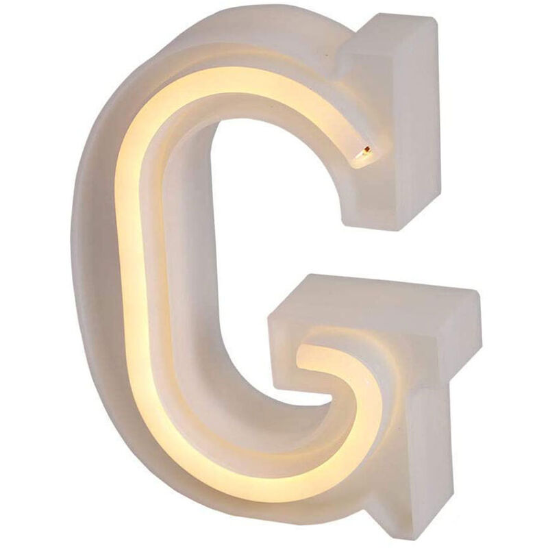foto del prodotto lettere luminose neon a led luci alfabeto g luminoso per decorazione casa compleanni nozze festa bar eventi luce calda