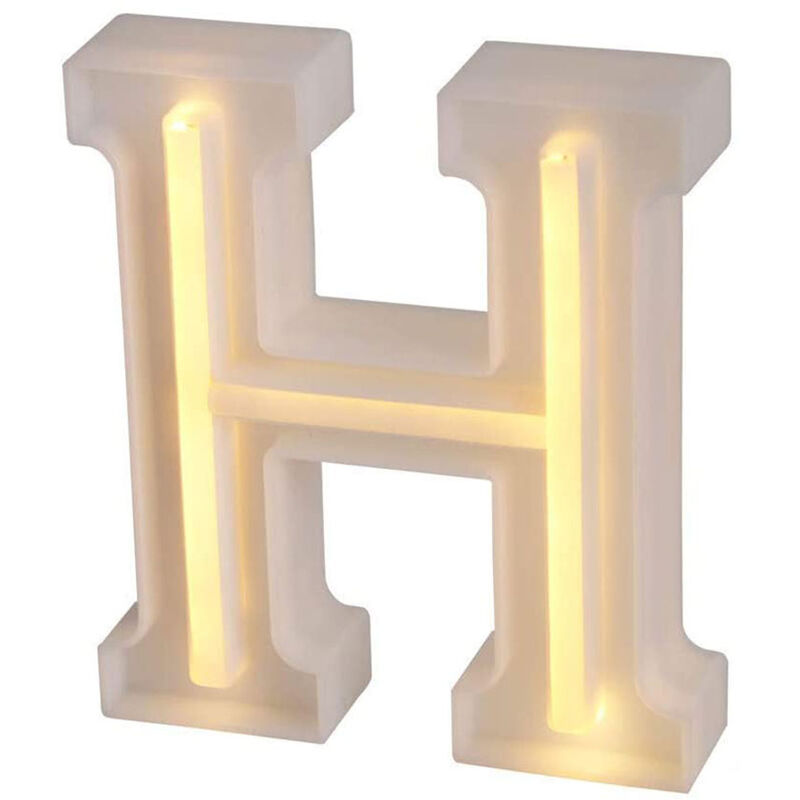foto del prodotto lettere luminose neon a led luci alfabeto h luminoso per decorazione casa compleanni nozze festa bar eventi luce calda