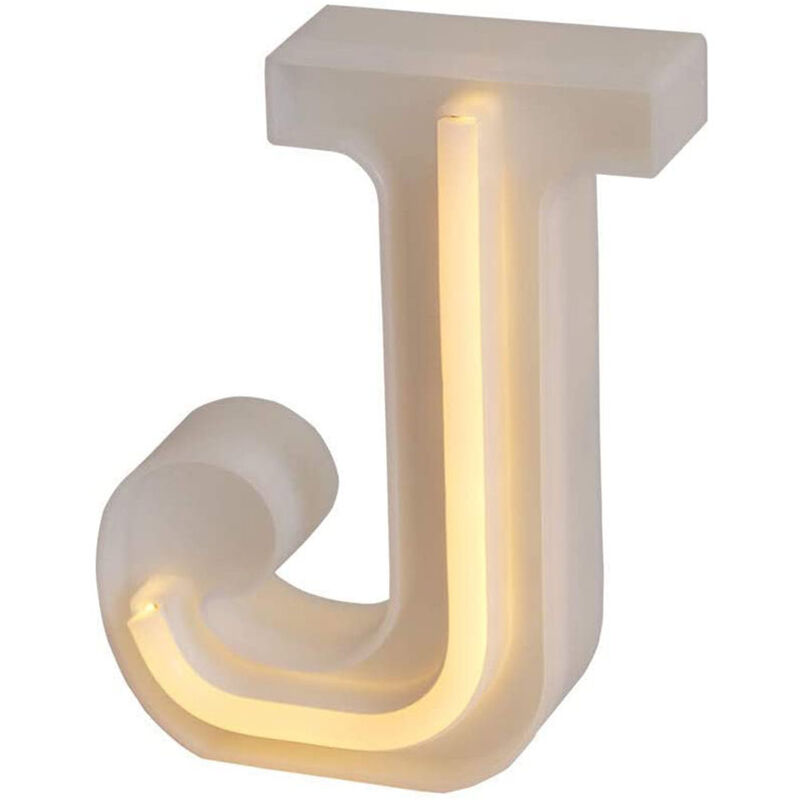 foto del prodotto lettere luminose neon a led luci alfabeto j luminoso per decorazione casa compleanni nozze festa bar eventi luce calda