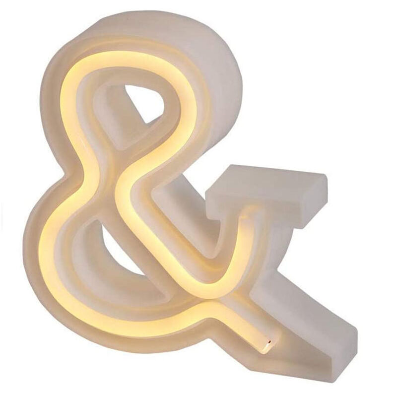 foto del prodotto lettere luminose neon a led luci alfabeto luminoso per decorazione casa compleanni nozze festa bar eventi luce calda