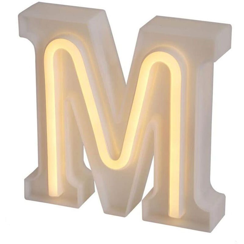 foto del prodotto lettere luminose neon a led luci alfabeto m luminoso per decorazione casa compleanni nozze festa bar eventi luce calda
