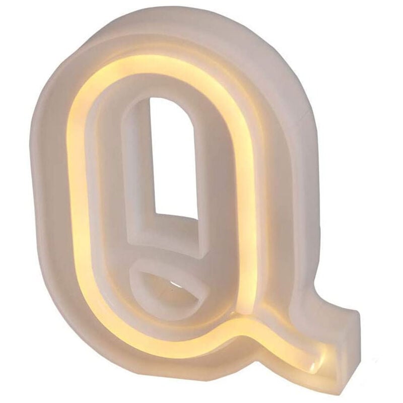 foto del prodotto lettere luminose neon a led luci alfabeto q luminoso per decorazione casa compleanni nozze festa bar eventi luce calda