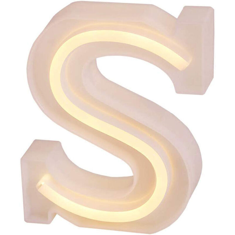 foto del prodotto lettere luminose neon a led luci alfabeto s luminoso per decorazione casa compleanni nozze festa bar eventi luce calda