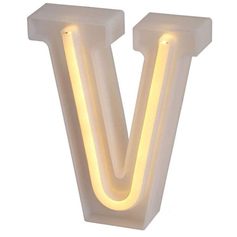 foto del prodotto lettere luminose neon a led luci alfabeto v luminoso per decorazione casa compleanni nozze festa bar eventi luce calda