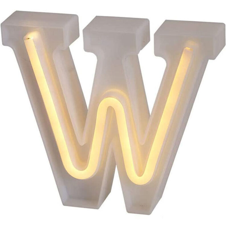 foto del prodotto lettere luminose neon a led luci alfabeto w luminoso per decorazione casa compleanni nozze festa bar eventi luce calda
