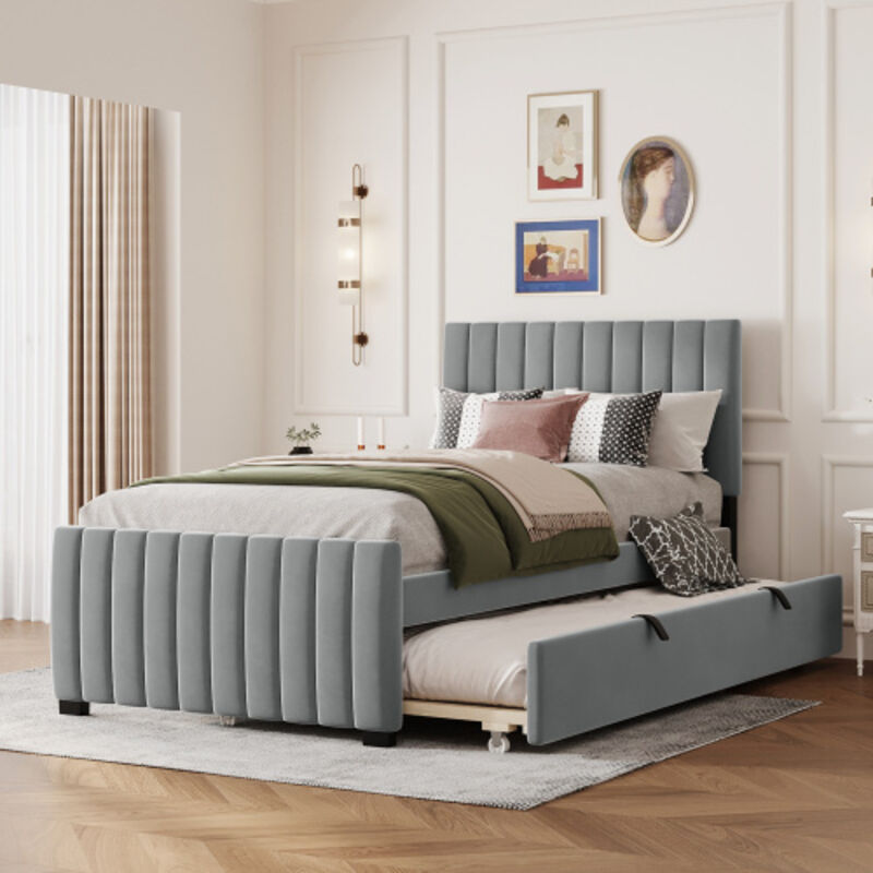 foto del prodotto letti contenitore 160x200cm letti matrimoniale per adulti con cassetto 2 in 1, rete a doghe, led, velluto, senza materasso, beige