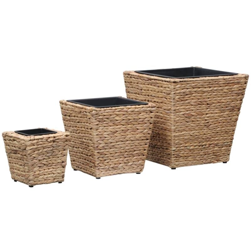 foto del prodotto letti rialzati 3 pz in giacinto intrecciato vidaxl