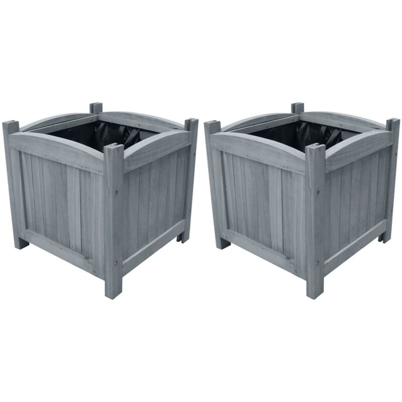 foto del prodotto letti rialzati da giardino 2 pz 30x30x30 cm in legno di abete vidaxl