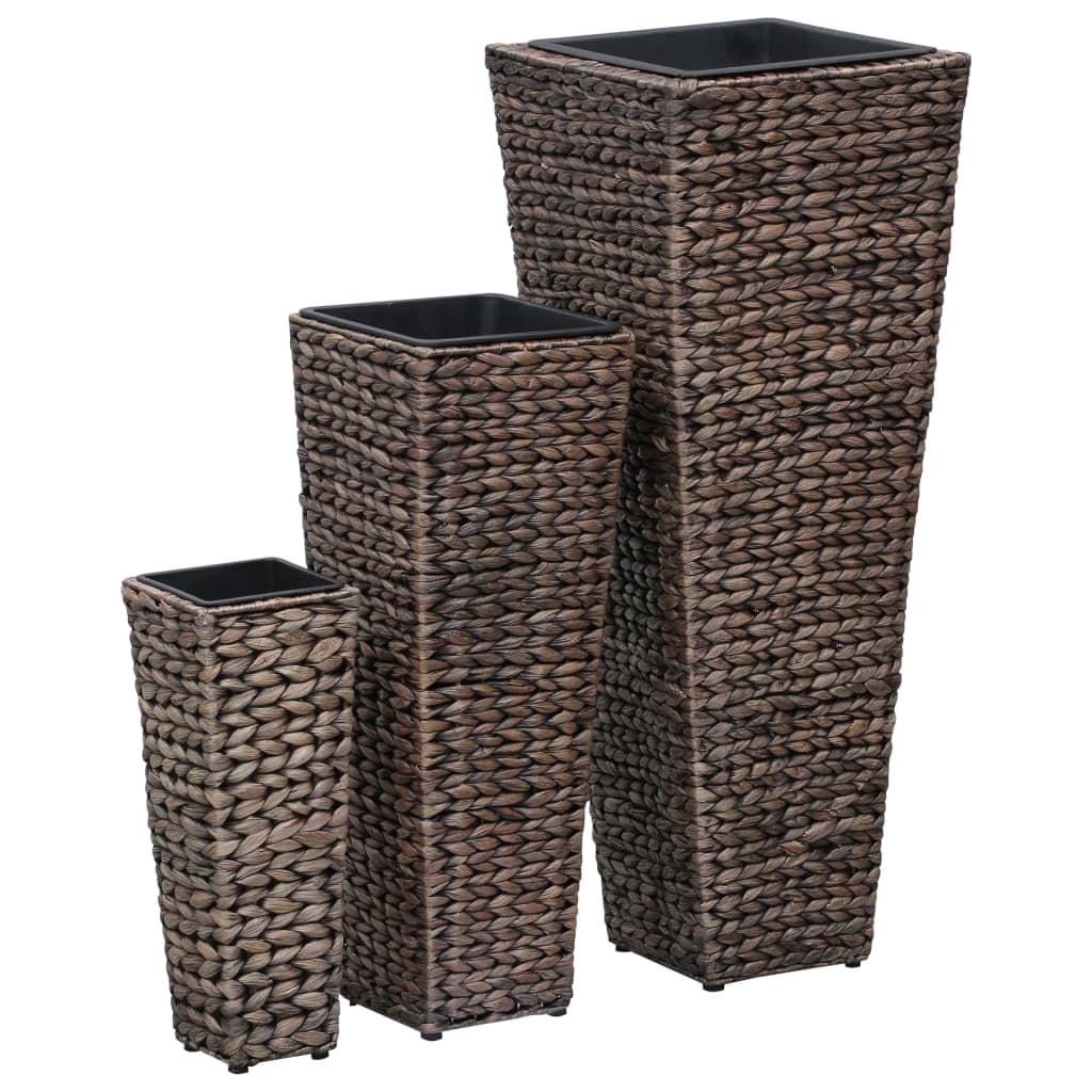 foto del prodotto letti rialzati da giardino 3 pz in giacinto marrone scuro cod mxl 66710