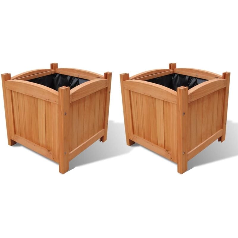 foto del prodotto letti rialzati da giardino in legno set 2 pz 30 x 30 x 30 cm - vidaxl