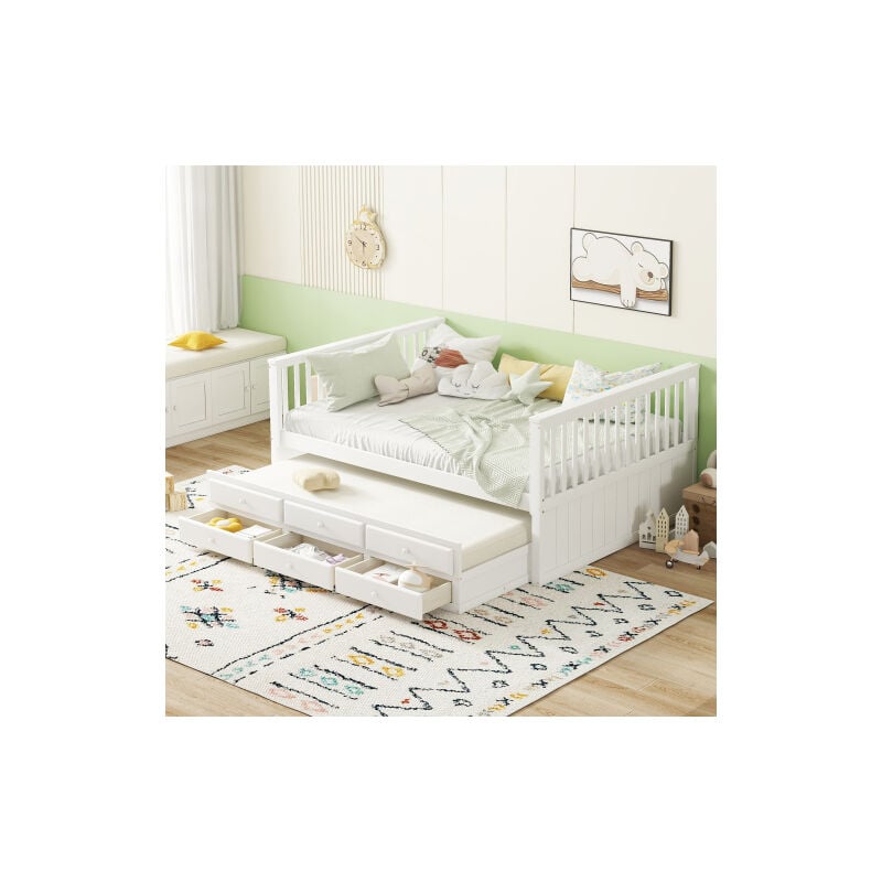 foto del prodotto letti singoli 140x200 cm 90x190 cm , lettini per bambini, dormeuse, letti in legno massiccio, letti singoli con letto estraibile, letti singoli con