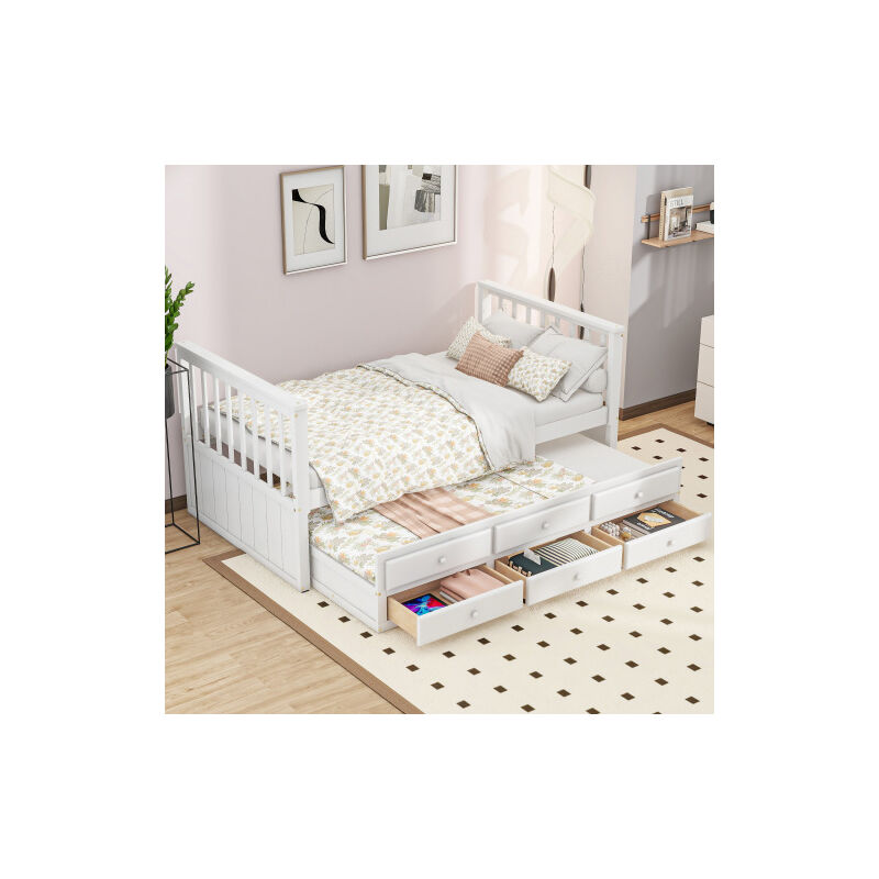 foto del prodotto letti singoli 90x200 cm 90x190 cm , lettini per bambini, dormeuse, letti in legno massiccio, letti singoli con letto estraibile, letti singoli con