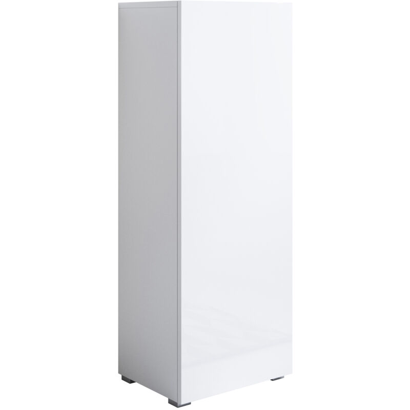 foto del prodotto lettiemobili mobile soggiorno con piedini 2cm vetrina salotto moderno vetrinetta pensile 40x128x28cm modello luke v1 bianco lucido