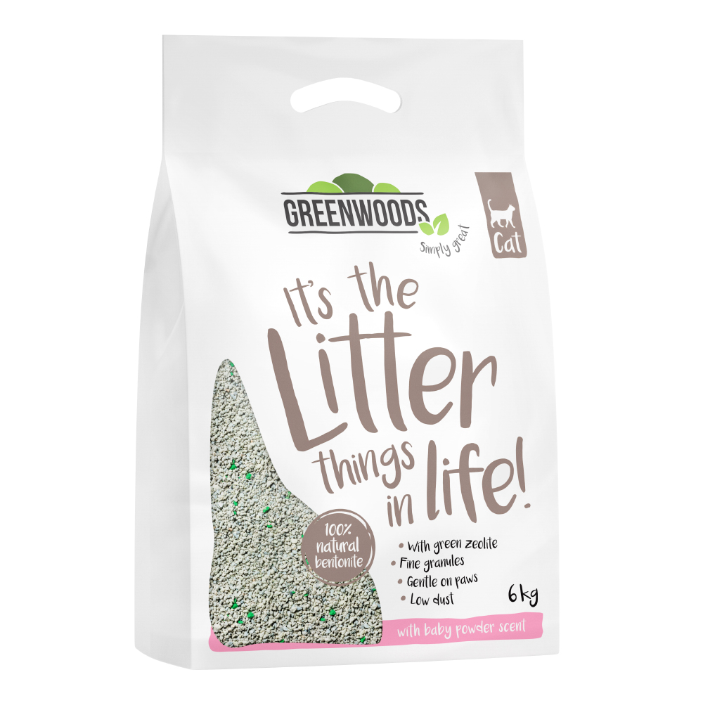foto del prodotto lettiera agglomerante greenwoods in argilla naturale 6 kg