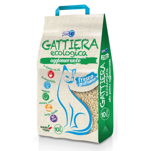 foto del prodotto lettiera ecologica vegetale fresco profumo gattiera petup 10 lt lettiera vegetale 1 ordine scegli lo sconto bzr5 bzr20 200 punti fedelt 