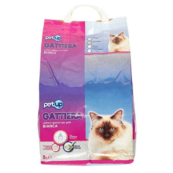 foto del prodotto lettiera igienica bianca gattiera petup - 8 lt - lettiera agglomerante - spedizione gratis da 39€