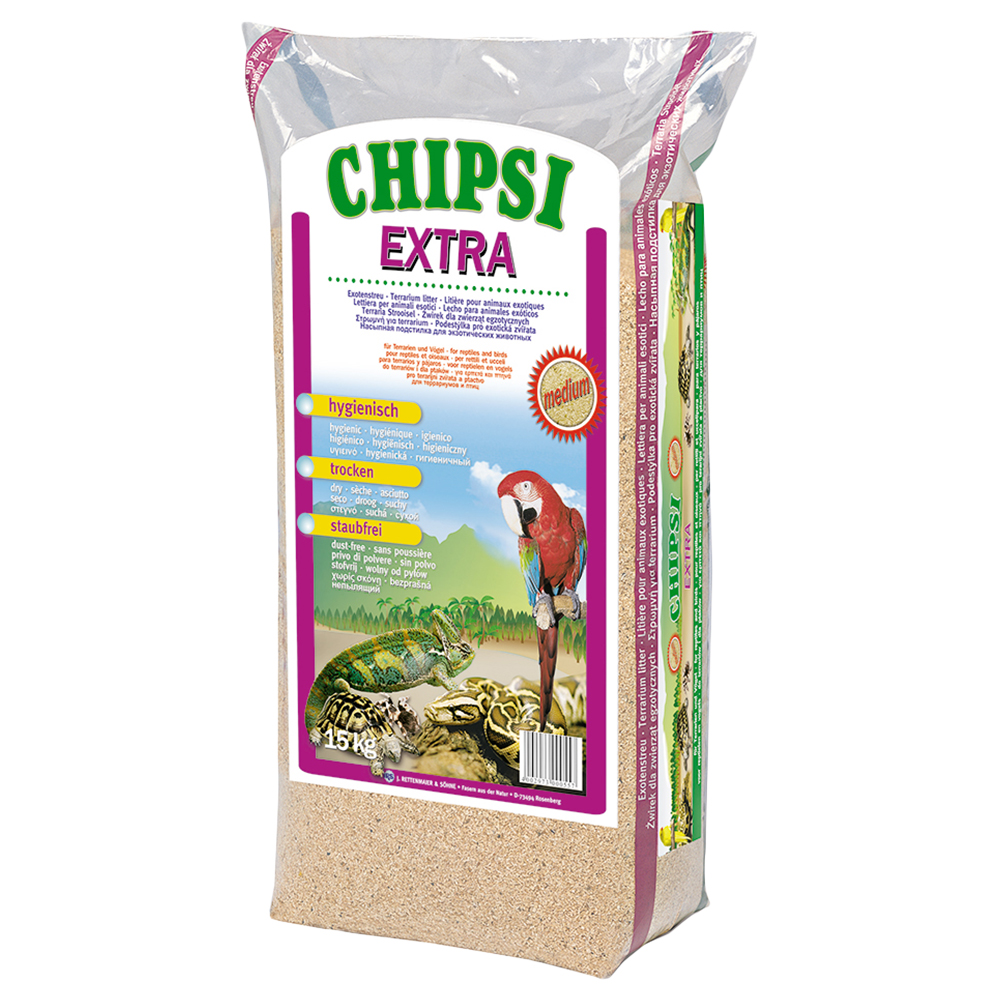foto del prodotto lettiera in legno di faggio chipsi extra 15 kg medium
