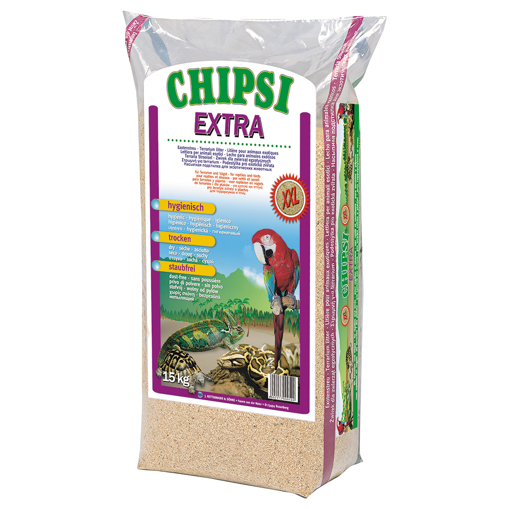 foto del prodotto lettiera in legno di faggio chipsi extra 15 kg xxl