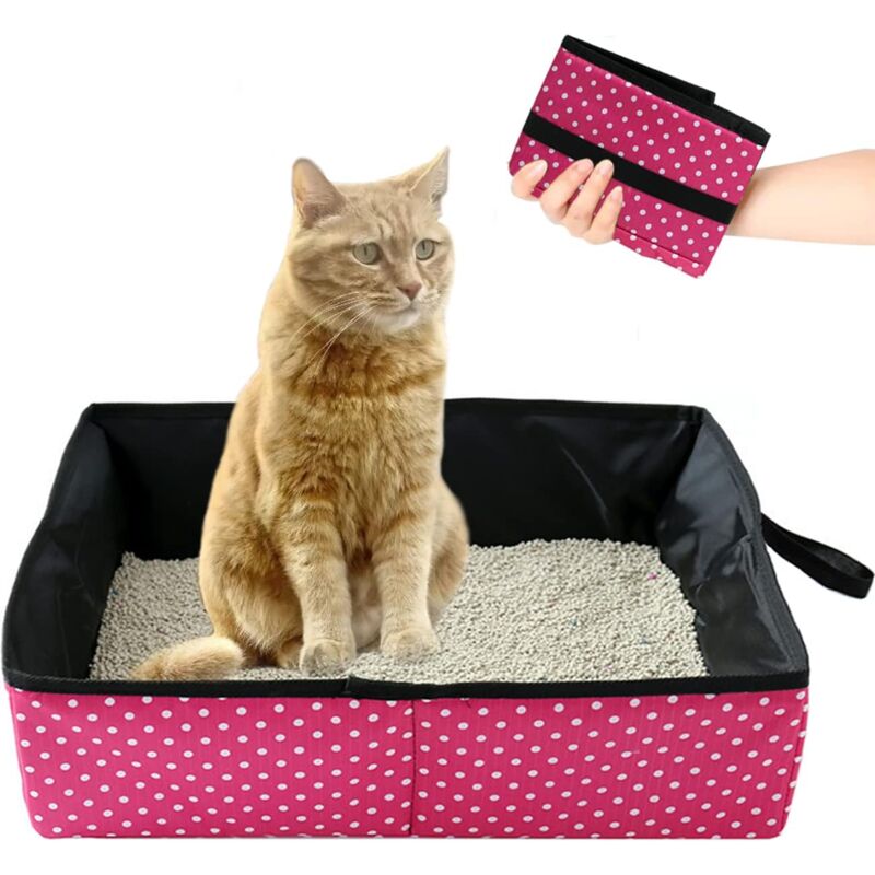 foto del prodotto lettiera per gatti pieghevole, lettiera per gatti da viaggio portatile, lettiera per gatti pieghevole impermeabile, toilette per gatti pulita,