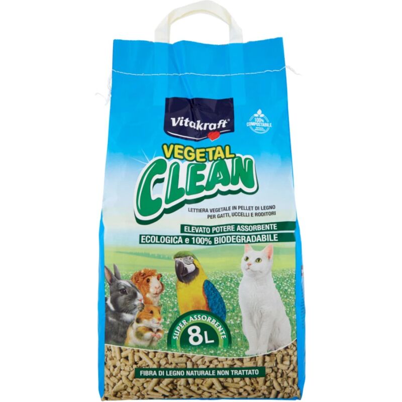 foto del prodotto lettiera per gatti vitakraft vegetal clean 8 litri
