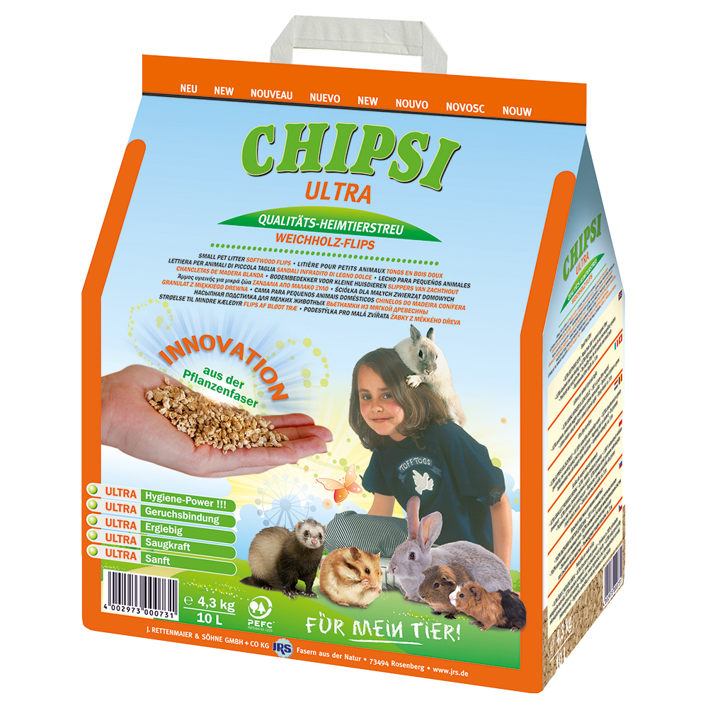 foto del prodotto lettiera per roditori chipsi ultra 10 litri 4,5 kg 