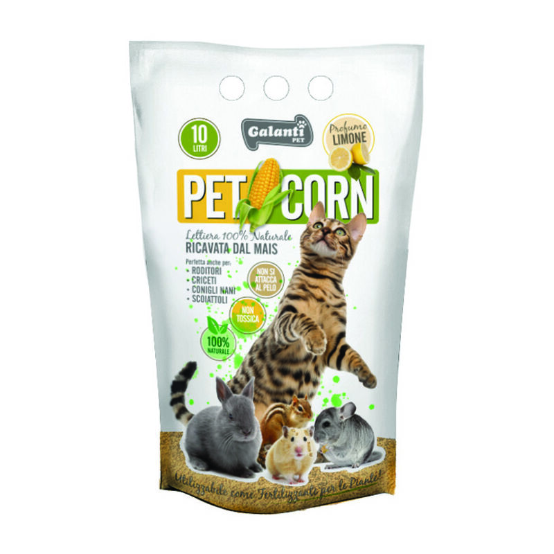 foto del prodotto lettiera petcorn ricavata dal mais lt.10