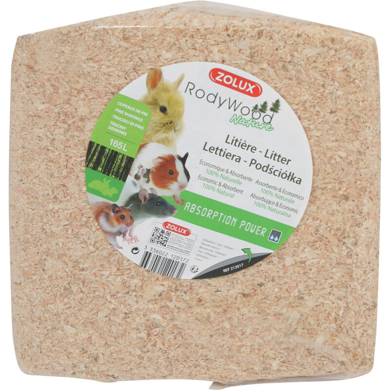 foto del prodotto lettiera rodywood nature per roditori e conigli 60 l o 165 l zolux 165 l