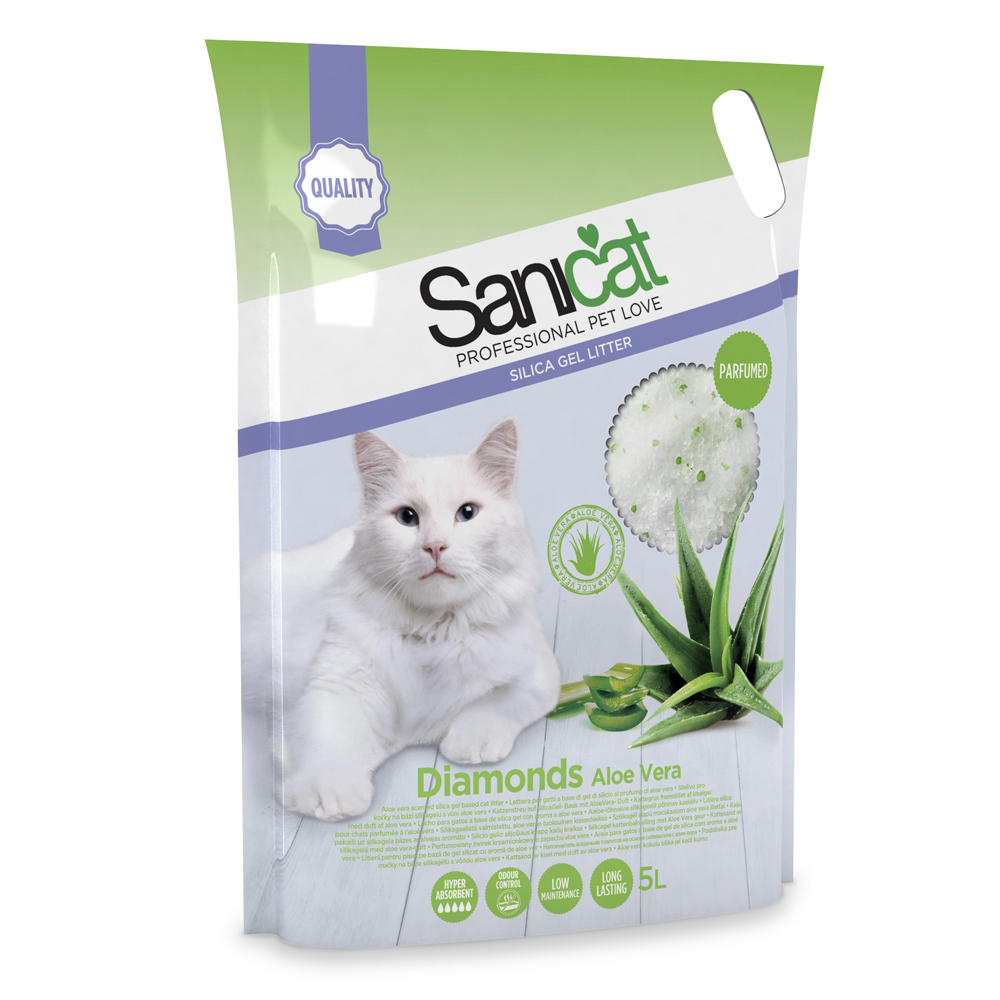 foto del prodotto lettiera sanicat diamonds aloe vera - set 3 x 5 l ca. 7 kg