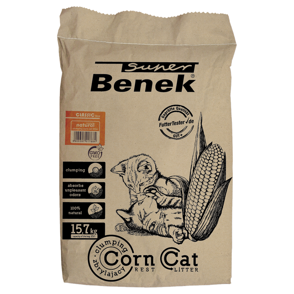 foto del prodotto lettiera super benek corn cat natural 25 l ca. 15,7 kg 