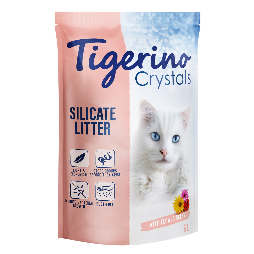 foto del prodotto lettiera tigerino crystals profumo di fiori 5 l ca. 2,1 kg 