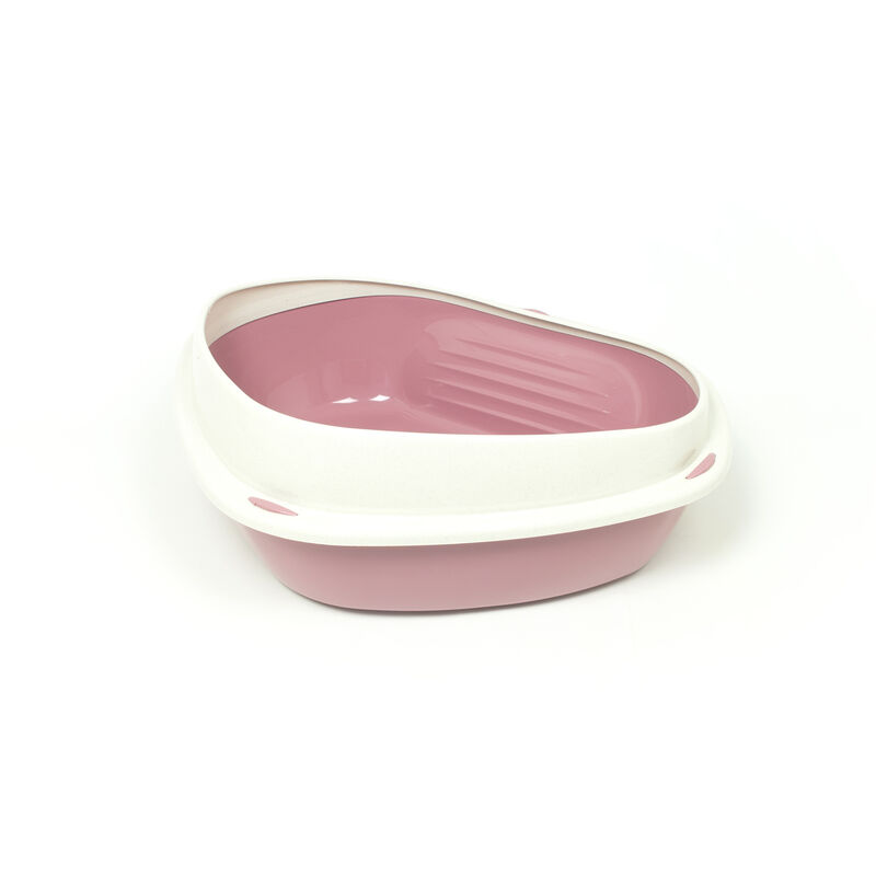 foto del prodotto lettiera toilette per gatti angolare 49x40x17,5cm modello 700090 colore rosa