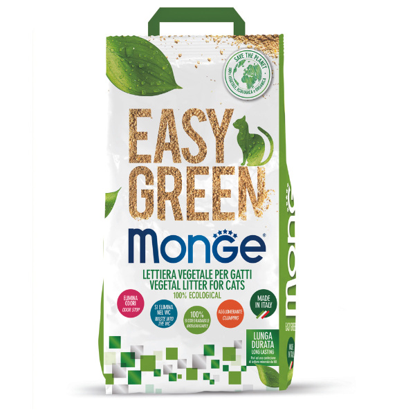 foto del prodotto lettiera vegetale ecologica monge easy green 3,5 kg lettiera vegetale 1 ordine scegli lo sconto bzr5 bzr20 200 punti fedelt 