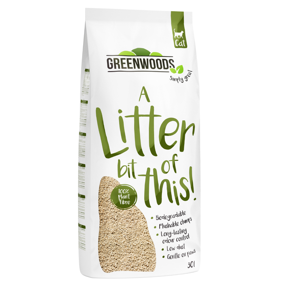 foto del prodotto lettiera vegetale greenwoods plant fibre 30 l ca. 13,2 kg 