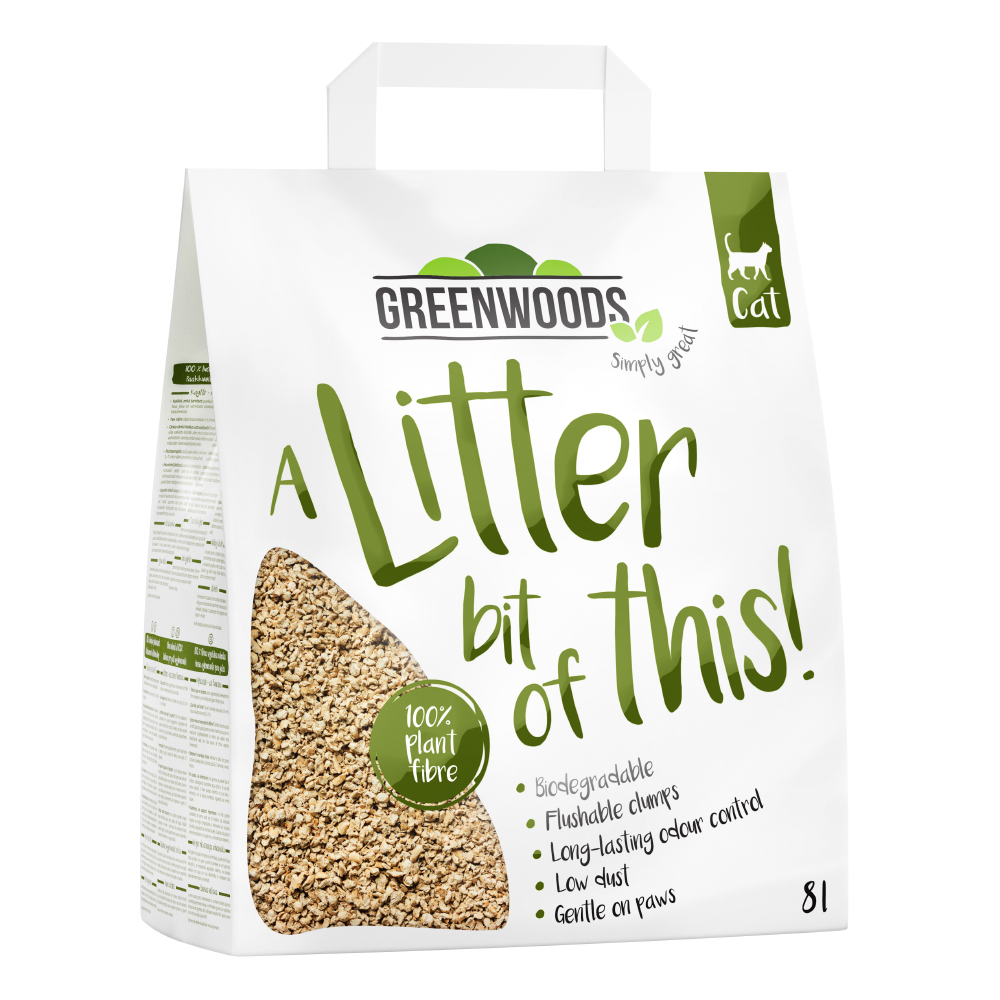 foto del prodotto lettiera vegetale greenwoods plant fibre 8 l ca. 3,7 kg 