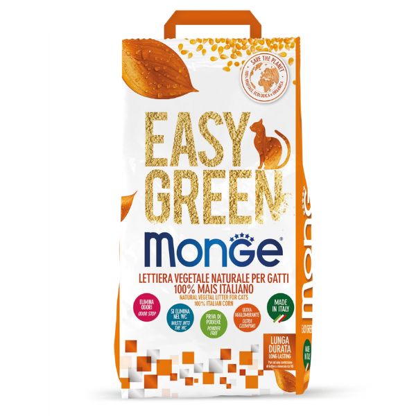 foto del prodotto lettiera vegetale monge easy green 100 mais italiano 3,8 kg lettiera vegetale 1 ordine scegli lo sconto bzr5 bzr20 200 punti fedelt 
