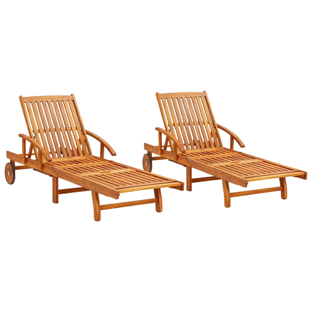 foto del prodotto lettini prendisole 2 pz in legno massello di acacia cod mxl 6525