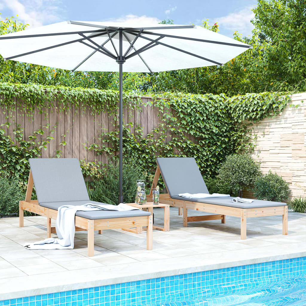 foto del prodotto lettini prendisole 2pz 199,5x60x74 cm in legno massello di pinocod mxl 108464