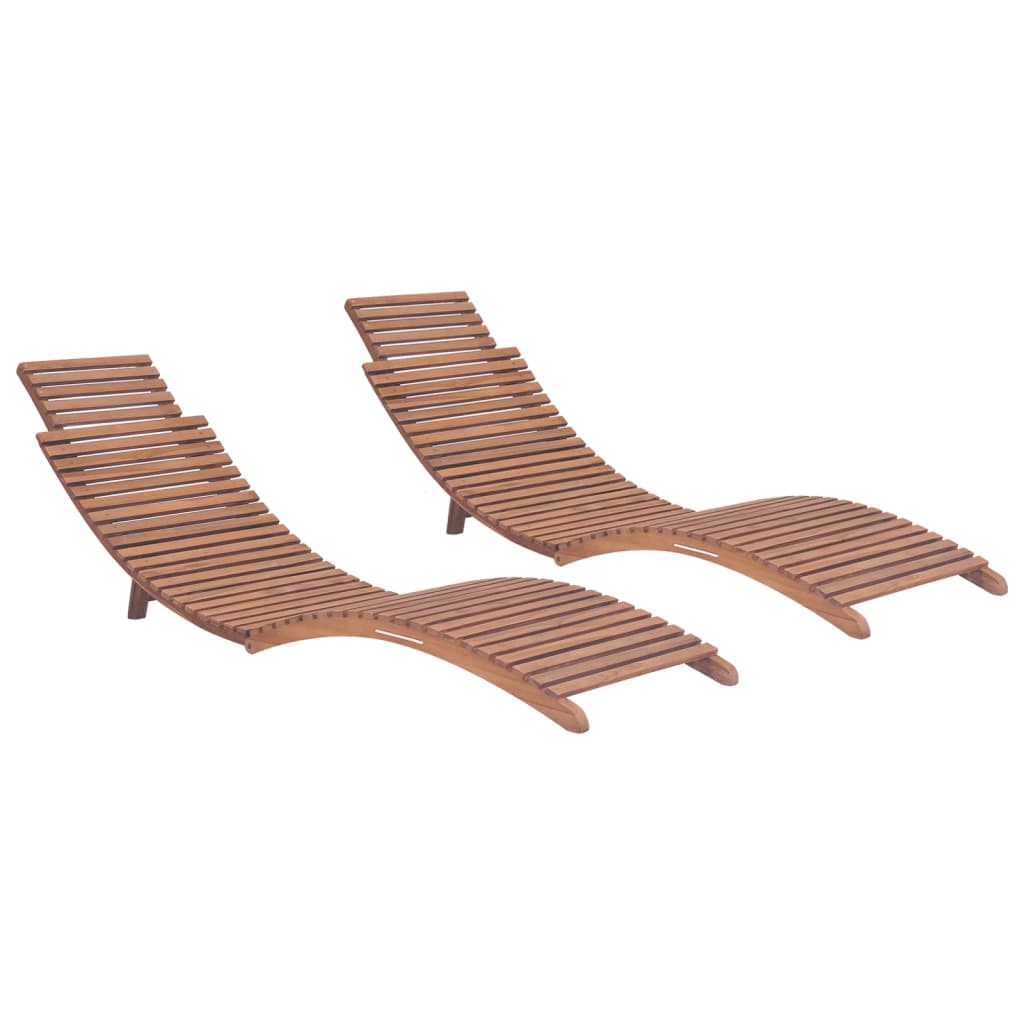foto del prodotto lettini prendisole pieghevoli 2pz in legno massello di teak cod mxl 8642