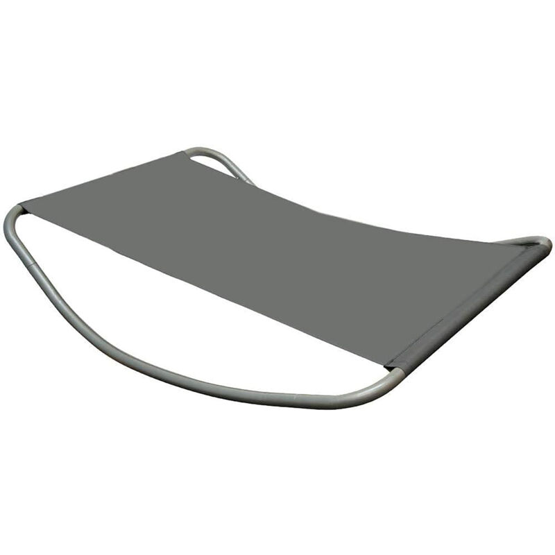 foto del prodotto lettino a dondolo xxl lettino per prendere il sole e dondolarsi colore grigio extra large ca. 200x130x32 cm robusto telaio di metallo sdraio moderno