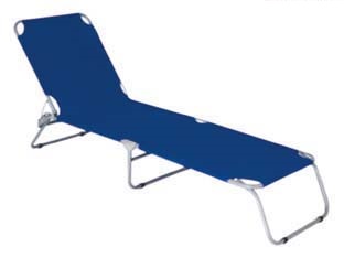 foto del prodotto lettino acciaio pieghevole s parasole blu