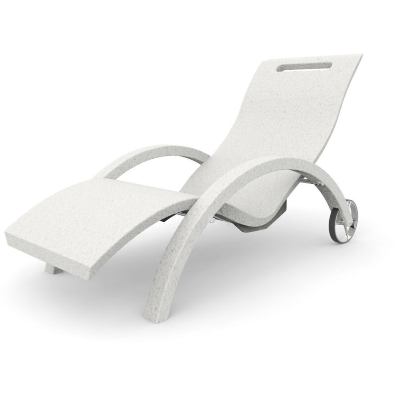 foto del prodotto lettino chaise longue da esterno giardino inclinabile con ruote arkema serendipity bianca