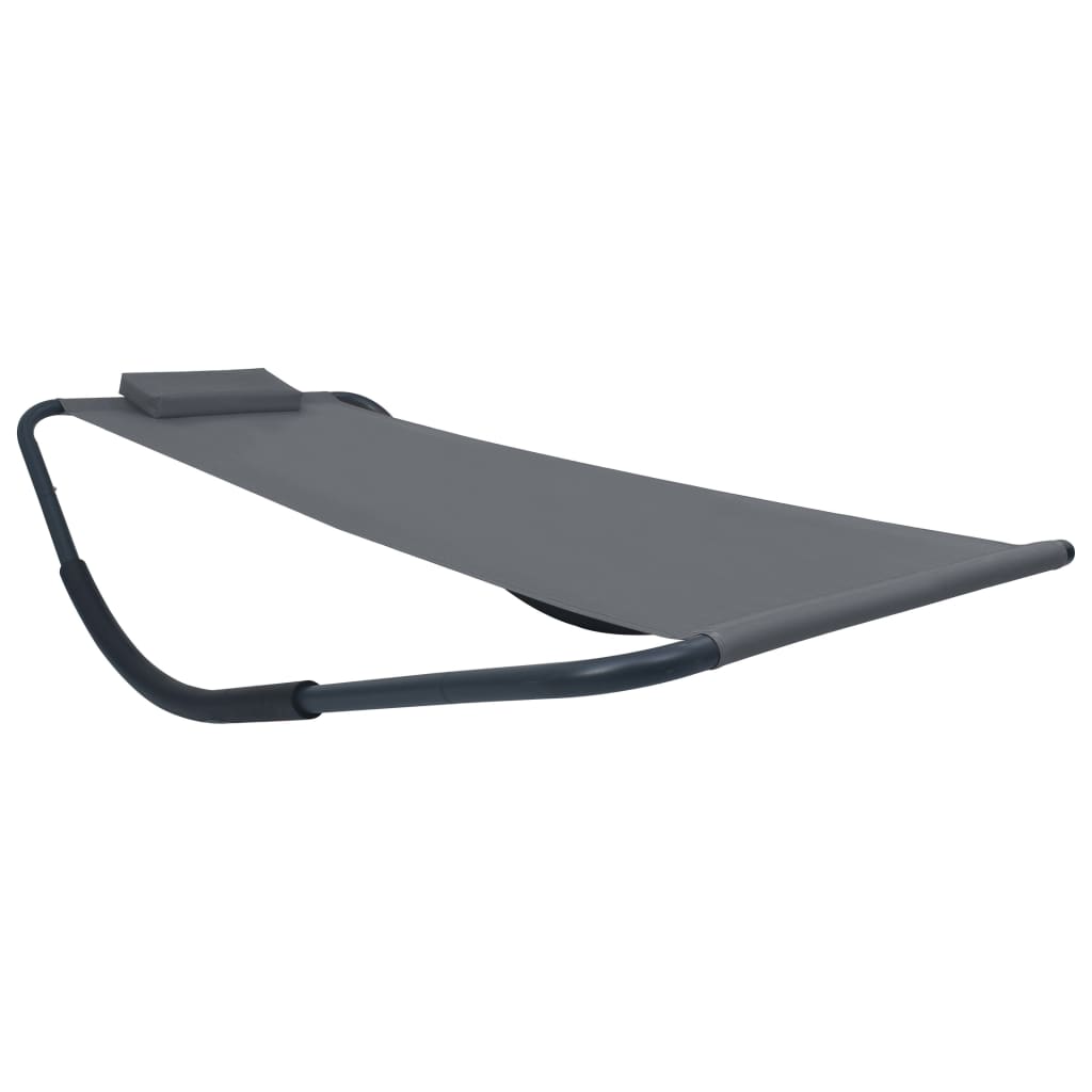 foto del prodotto lettino da giardino grigio 200x90 cm in acciaio cod mxl 65364