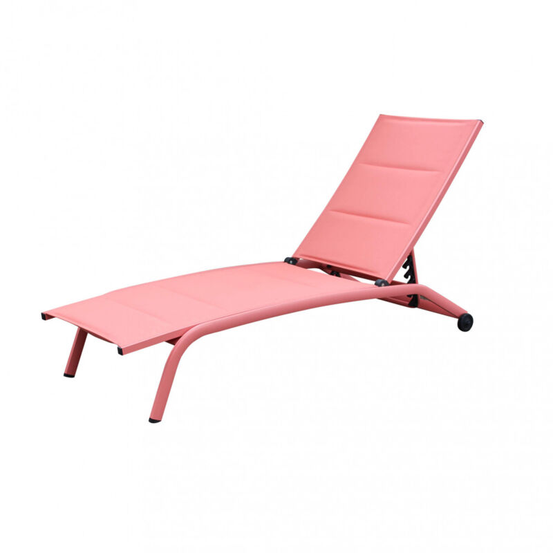foto del prodotto lettino da giardino impilabile in alluminio,textilene cm 161x62x92,5 tom colore rosso